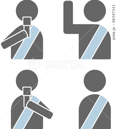 選挙運動でマイクで演説をしたり手をあげて応援にこたえる候補者のアイコンのイラスト素材