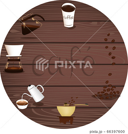 カフェの円形マーク メッセージボード のイラスト素材