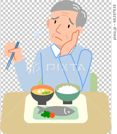 食欲不振のシニア男性 食欲不振のシニア男性 66397638