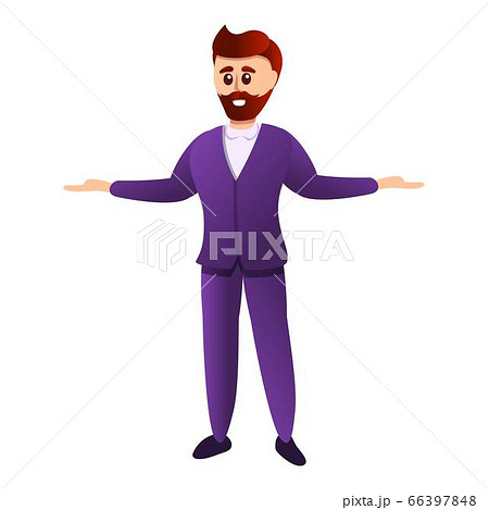 Crazy office party icon, cartoon style 66397848