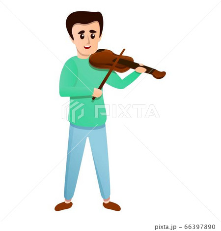 Boy playing violin icon, cartoon style Boy playing violin icon, cartoon style 66397890