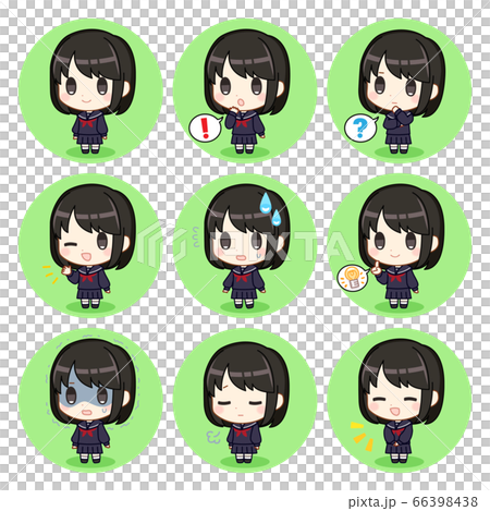 制服の女の子 全身 表情 アイコン 66398438
