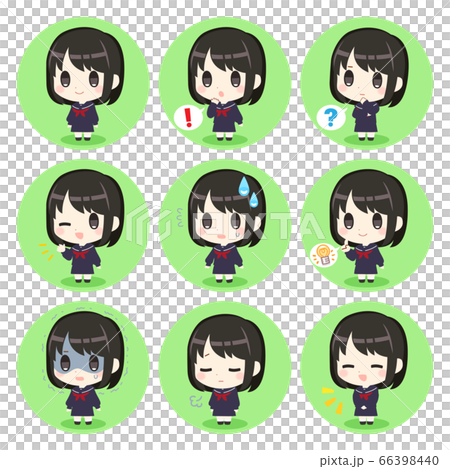 制服の女の子 全身 表情 アイコン 66398440