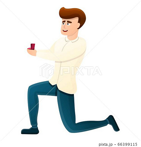 Marriage proposal icon, cartoon style 66399115