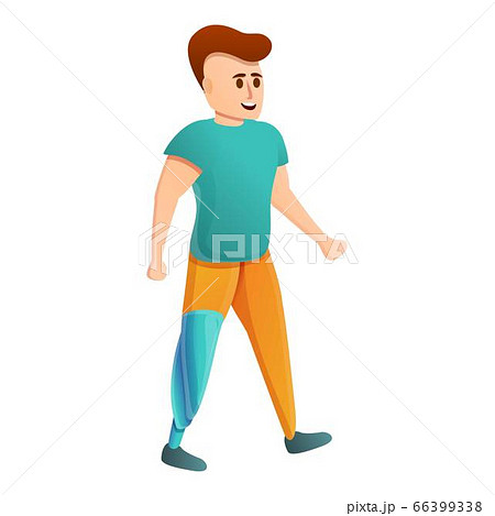 Boy smiling leg bionic icon, cartoon style Boy smiling leg bionic icon, cartoon style 66399338