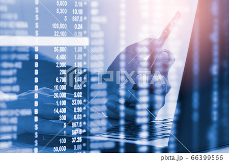 Stock market or forex trading graph and 66399566