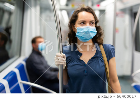 Subway ride during a pandemic COVID-19 66400017
