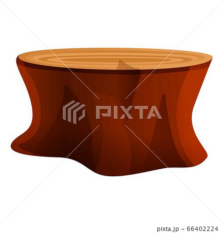 Big tree stump icon, cartoon style 66402224