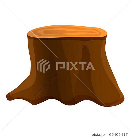Big tree stump icon, cartoon style Big tree stump icon, cartoon style 66402417