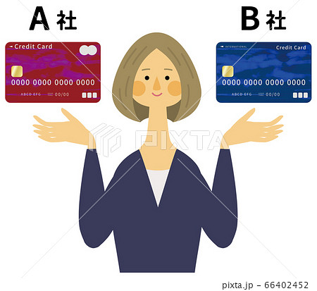 クレジットカードの比較をする女性 66402452