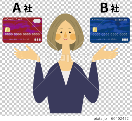 クレジットカードの比較をする女性 クレジットカードの比較をする女性 66402452
