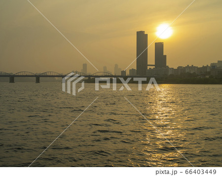 漢江 夕日 頒布大橋 66403449