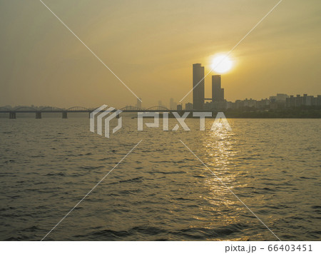 漢江 夕日 頒布大橋 66403451