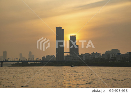 漢江 夕日 頒布大橋 66403468