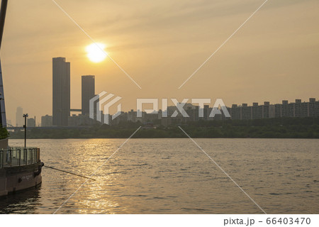 漢江 夕日 頒布大橋 66403470