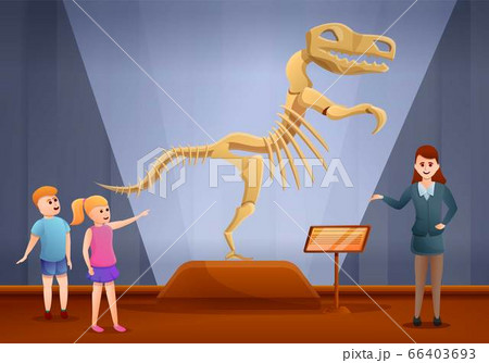 Dinosaur excursion museum concept banner, cartoon style Dinosaur excursion museum concept banner, cartoon style 66403693