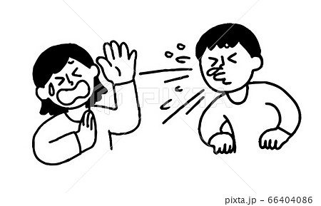 くしゃみする私服男性と嫌がる私服女性(シンプル) くしゃみする私服男性と嫌がる私服女性(シンプル) 66404086