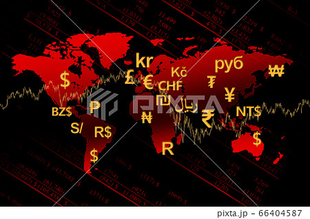 World map with currencies signs and financial figures amid Coronavirus pandemic World map with currencies signs and financial figures amid Coronavirus pandemic 66404587