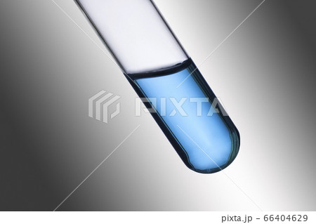 Close-up of test tube with blue liquid 66404629