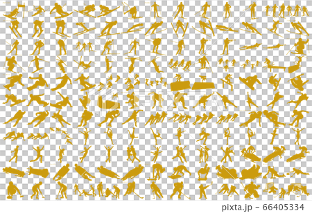 冬季運動剪影金牌 66405334