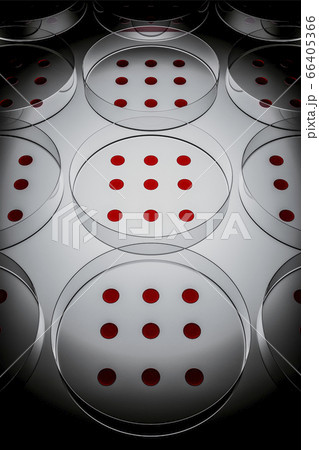 Blood sample tested on petri dish in laboratory Blood sample tested on petri dish in laboratory 66405366