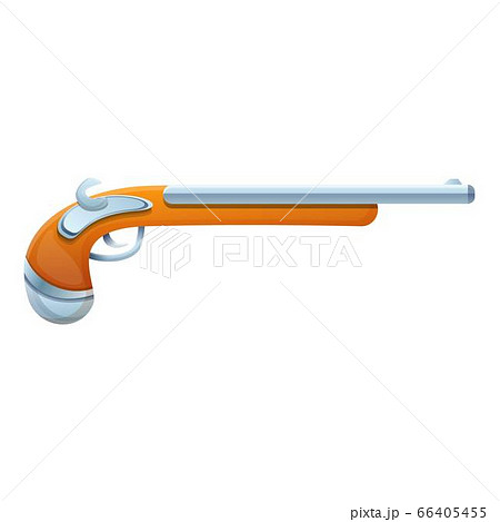 Pirate pistol icon, cartoon style 66405455