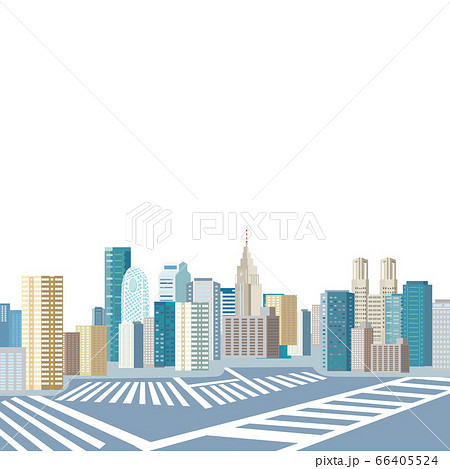 新宿の町並みイメージイラストのイラスト素材