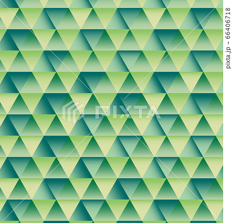 三角の幾何学模様のパターン柄 緑のイラスト素材