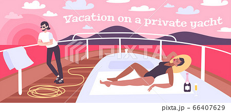 Vacation On Private Yacht Illustration  66407629