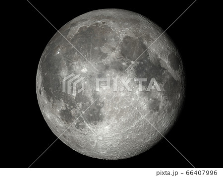 満月のリアルな月 Nasa提供の素材から作成 ３dcgのイラスト素材