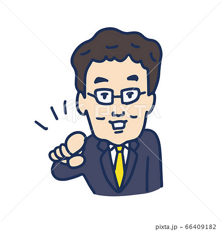 指をさす中年男性 指をさす中年男性 66409182
