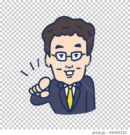 指をさす中年男性 指をさす中年男性 66409182