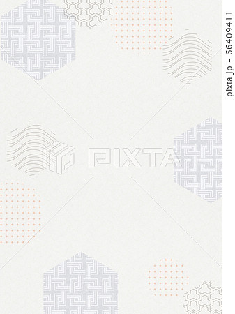 和風背景素材-六角形-和風伝統柄 66409411