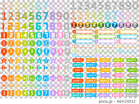 Colorful numbers icon set - Stock Illustration [66410032] - PIXTA