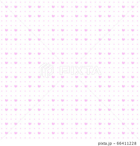 シームレスパターン・白地にピンクのハート柄背景 66411228