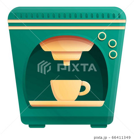 Coffee machine make latte icon, cartoon style - Stock Illustration  [66411349] - PIXTA