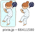 イラスト素材: 悪夢を見る女性　布団有無セット 66411580