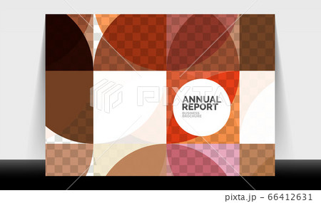 Horizontal A4 business flyer annual report template, circles and triangle style shapes modern geometric design for brochure layout, magazine or booklet Horizontal A4 business flyer annual report template, circles and triangle style shapes modern geometric design for brochure layout, magazine or booklet 66412631