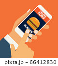 hand holding cellphone for online shopping food 66412830