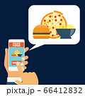 hand holding cellphone for online shopping food 66412832