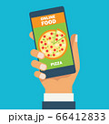 hand holding cellphone for online shopping food 66412833