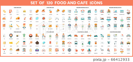 Food and Cafe icons set for business 66412933