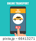 taxi online transport on smartphone application. vector illustration 66413271