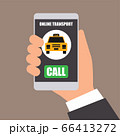 taxi online transport on smartphone application. vector illustration 66413272