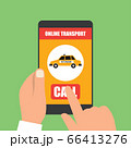taxi online transport on smartphone application. vector illustration 66413276