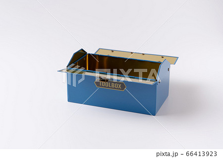 blue metal tool box on white background blue metal tool box on white background 66413923
