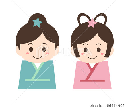 織姫と彦星　七夕飾り風 66414905