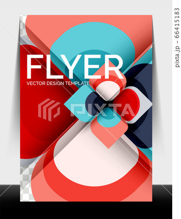 Business annual report brochure template, A4 size covers created with geometric modern patterns 66415183
