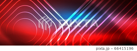 Shiny neon glowing techno lines, hi-tech futuristic abstract background template with square shapes 66415196