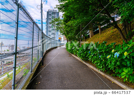 日本の東京都市景観　田端駅（南口）前などを望む 66417537